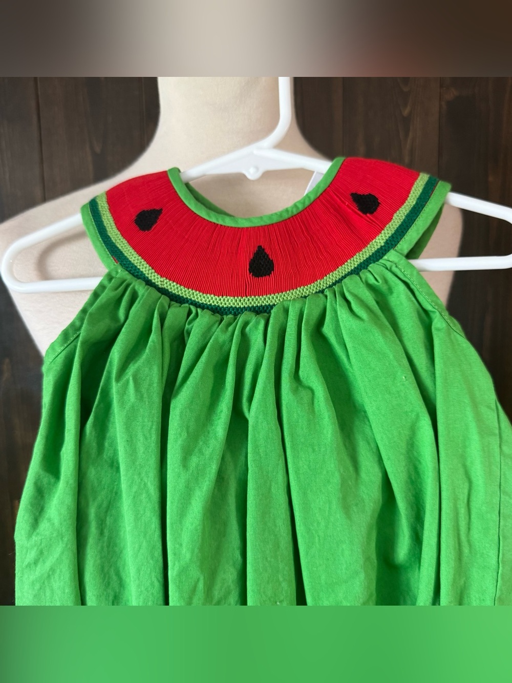 Girls Mom & Me Watermelon Smocked Bubble Romper 3 Months Summer Green & Red